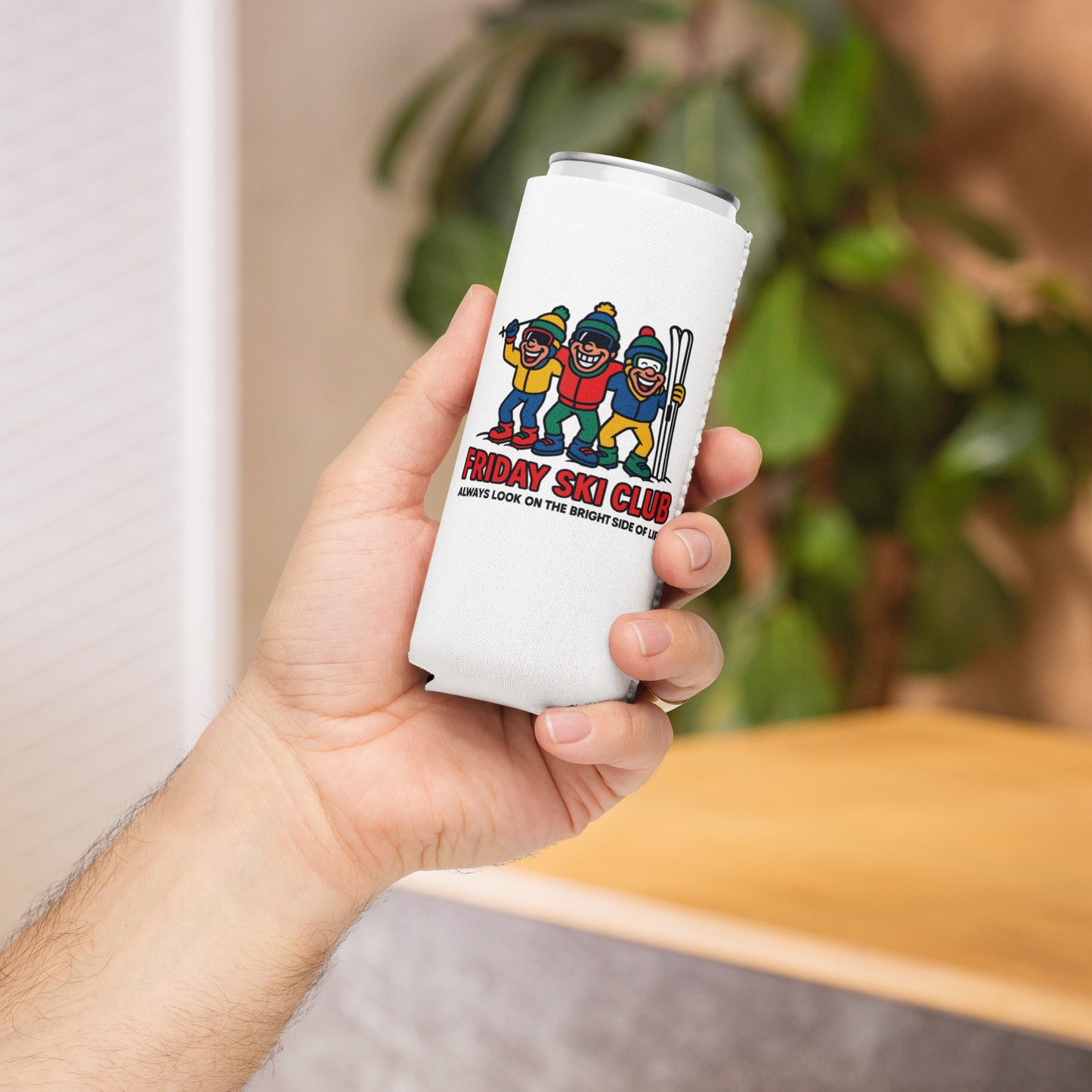 Friday Ski Club- "Skier Trio" Slim Can Cooler